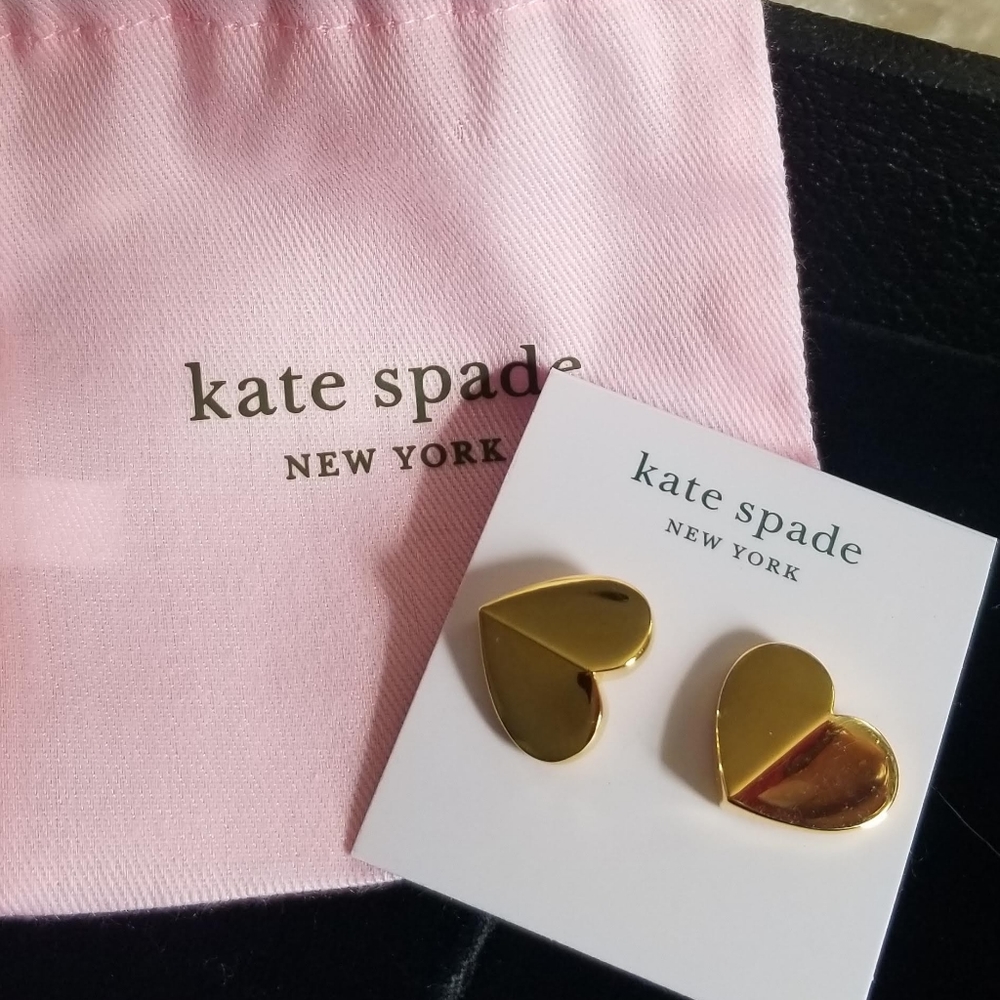 Kate Spade gold glitter hearts